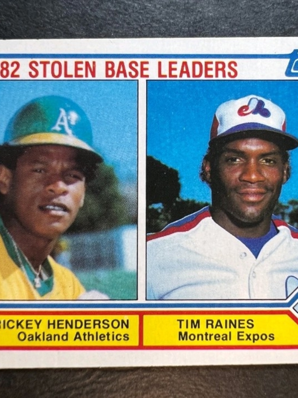 1983 Topps Stolen Base Leaders #704 Rickey Henderson Raines